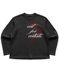 Black waffle knit oversized full-sleeve Front Design